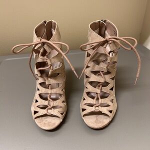 Chinese Laundry Tan Lace-Up Heels